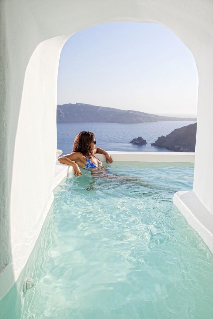 Sensational Cave Pools In Santorini